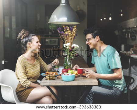 Couple Eating Food Meal Dating Romance Love Concept