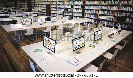 Online Learning Center E-learning Library Concept