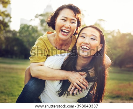 Daughter Mother Adorable Affection Casual Life Concept