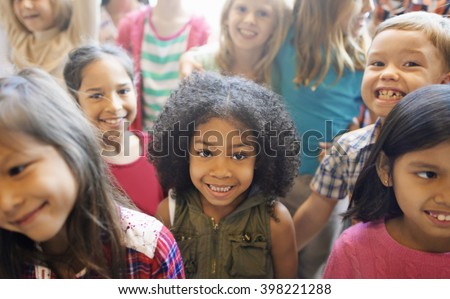 School Children Cheerful Variation Concept