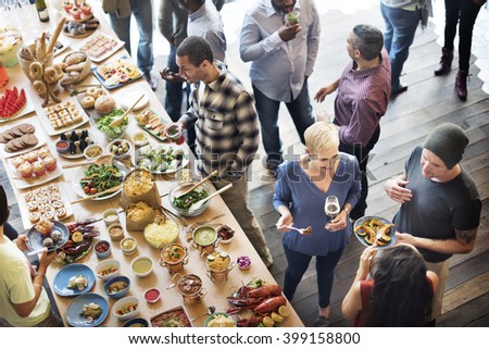 Food Buffet Catering Dining Eating Party Sharing Concept