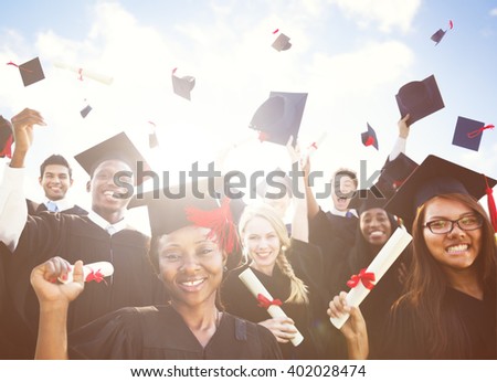 Diverse International Students Celebrating Graduation