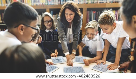 School Teacher Teaching Students Learning Concept