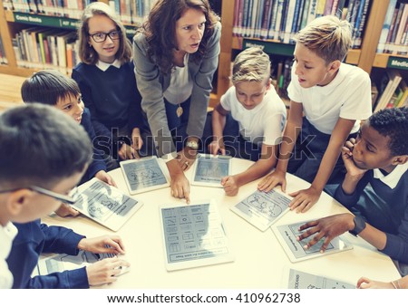 School Teacher Teaching Students Learning Concept