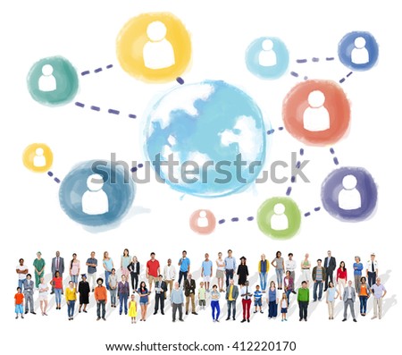 Global Communication Social Media Networking Concept