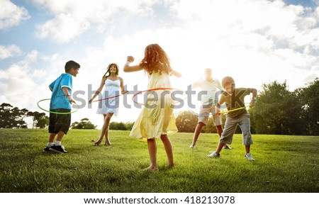 Family Fun Outdoors Playing Happiness Concept