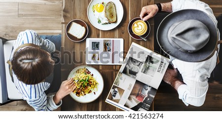 Breakfast Eating Food and Beverages Restaurant Concept