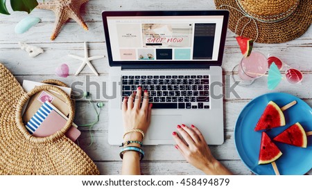 E-shopping Online Business Promotion Shopaholic Concept