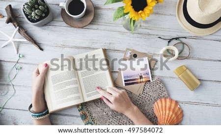 Person Reading Book Travel Concept