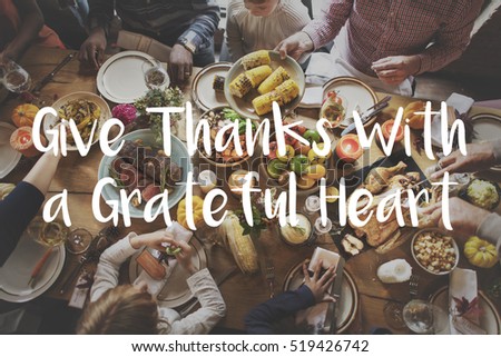 Thanksgiving Blessing Celebrating Grateful Meal Concept