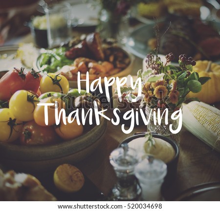 Thaksgiving Blessing Celebrating Grateful Meal Concept