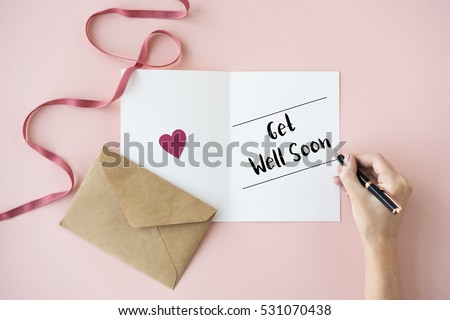 Get Well Soon Health Illness Sickness Wish Card Concept