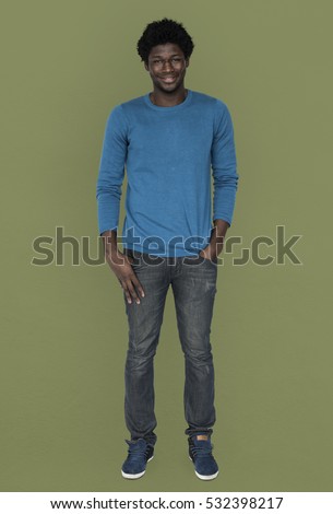 African Descent Full Body Smiling Concept