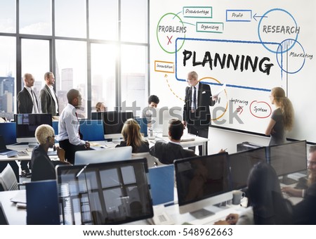 Business planning process diagram chart