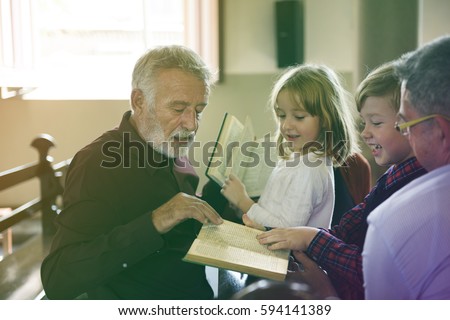Adult Man Priest Father Show Bible Kids Church
