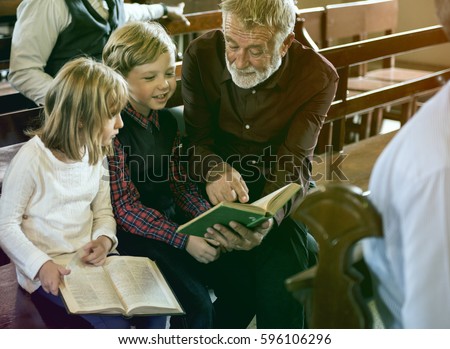 Adult Man Priest Father Show Bible Kids Church