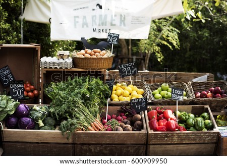 Organic fresh agricultural product at farmer market