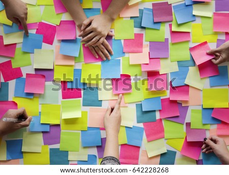 People Hands Hold Note Post It