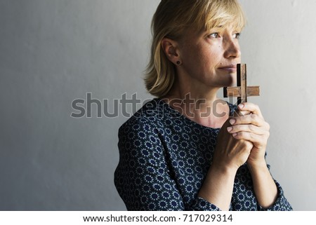 Caucasian woman prayer faith in christianity religion