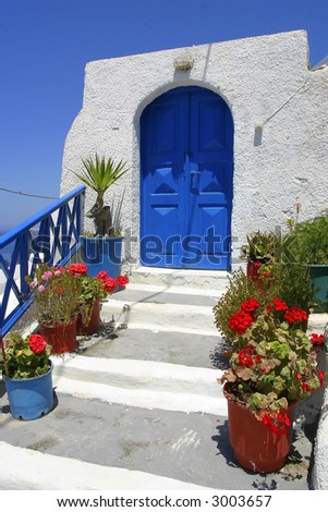 Blue House Door from Santorini, Greece