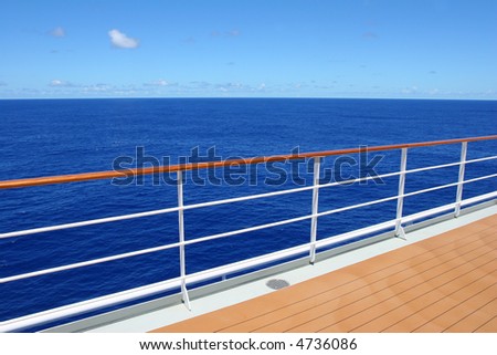 Cruise Ship Promenade Deck - on the sea