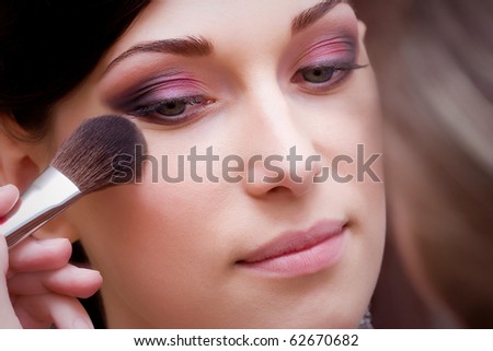 closeup of beautiful brunette young lady profile prepared for the wedding event