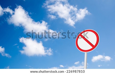 no sign with sky background and copy space for your message