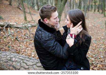 Couple in love on a walk