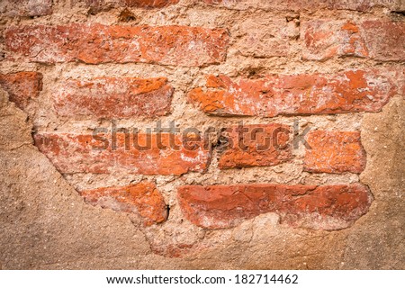 Grunge wall background, Old Brick layer on wall