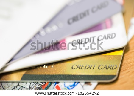 credit card with smart ship on wood texture