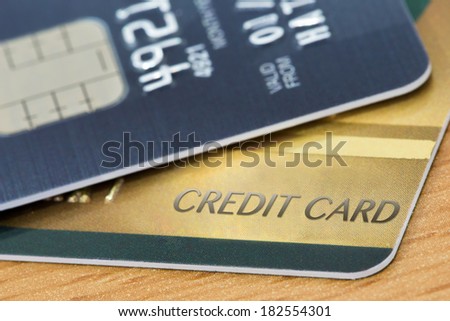 credit card with smart ship on wood texture