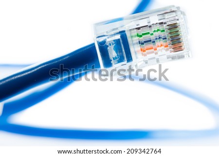 Blue Ethernet Line isolated on white background Blue Ethernet Line isolated on white background