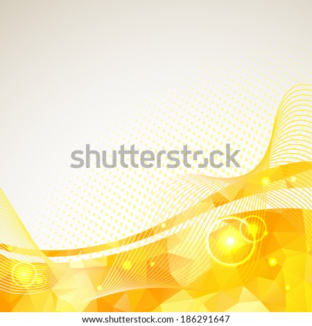 Abstract triangles lines pattern yellow frame and dots