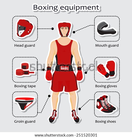 Sport equipment for boxing martial arts with sportsman