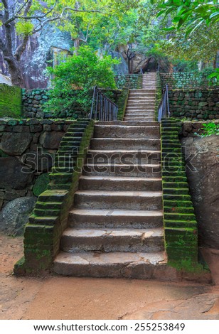 Old stairs in Sigiriya Castle, SriLanka