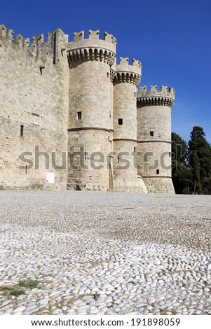 Medieval Knights Grand Master Palace in old town of Rhodes Greece