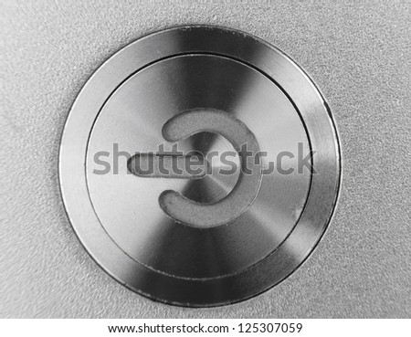 stock photo : silver color computer power button stock photo : silver color computer power button