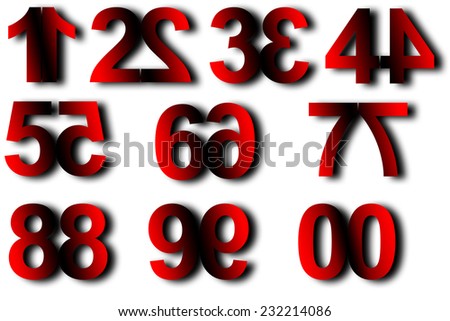 Red and black numbers in the mirror. I put these number like in the mirror because I think that are more interesting.