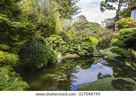 JAPANESE TEA GARDEN, SAN FRANSCICO, USA. AUGUST 29, 2015. view of the famous  garden, in San Francisco, California, in a beautiful, sunny summer day.
