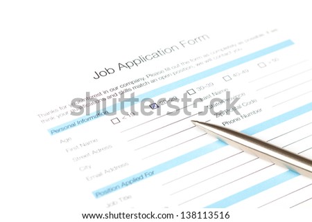 Job application form fill in by young person. The issue of the employment of young people (fresh graduate). Human resources concept.