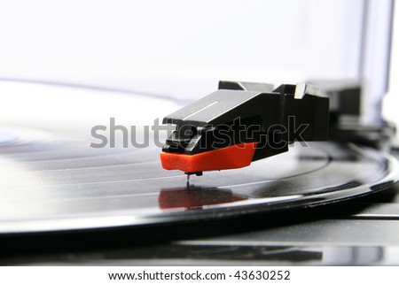 Gramophone with vinyl disc - music