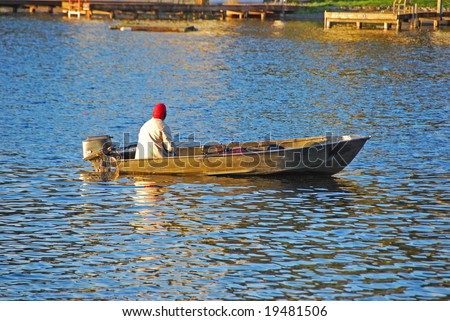 Man fishing on fall afternoon