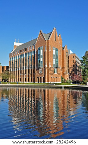 Building with reflection at University of Washington campus