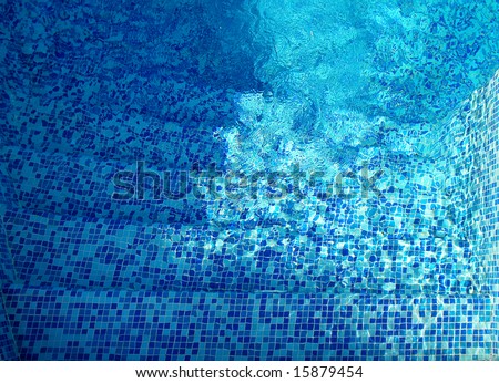 Pool stair tiles detail