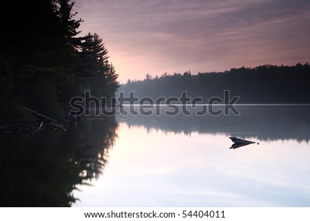 Sunrise over Smoke Lake in Algonquin Provincial Park in Ontario, Canada.
