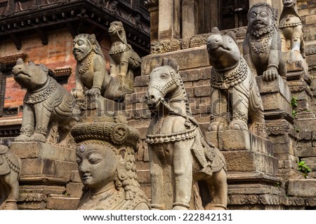 Animal sculptures in Bhaktapur, Nepal