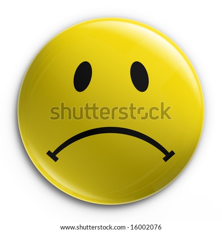 sad smiley face clip art. a badge with a sad smiley