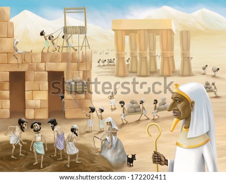 Hebrew slavery in Egypt. According to the Hebrew Bible non-Hebrew slaves were drawn primarily from the neighboring Cananite nations and religious justification was provided for the enslavement of them