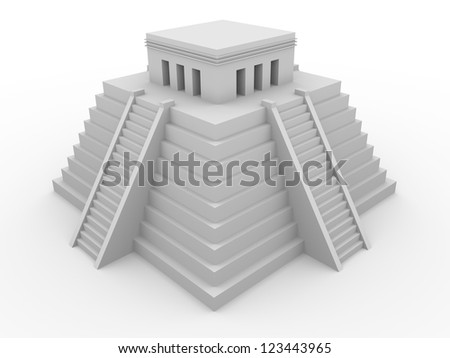 3d illustration of an ancient aztec temple