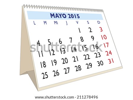 May Month In A Year 2015 Calendar In Spanish Mayo 2015 Stock Photo